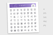 Text Line Icons Set, an Outline Icon by Voysla's Shop (Thumbnail 4 of 4)