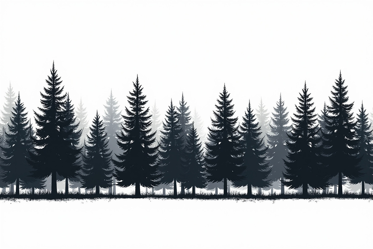 Majestic Pine Trees Silhouette, an Illustration by Amazin_art (Photo 7 of 9)