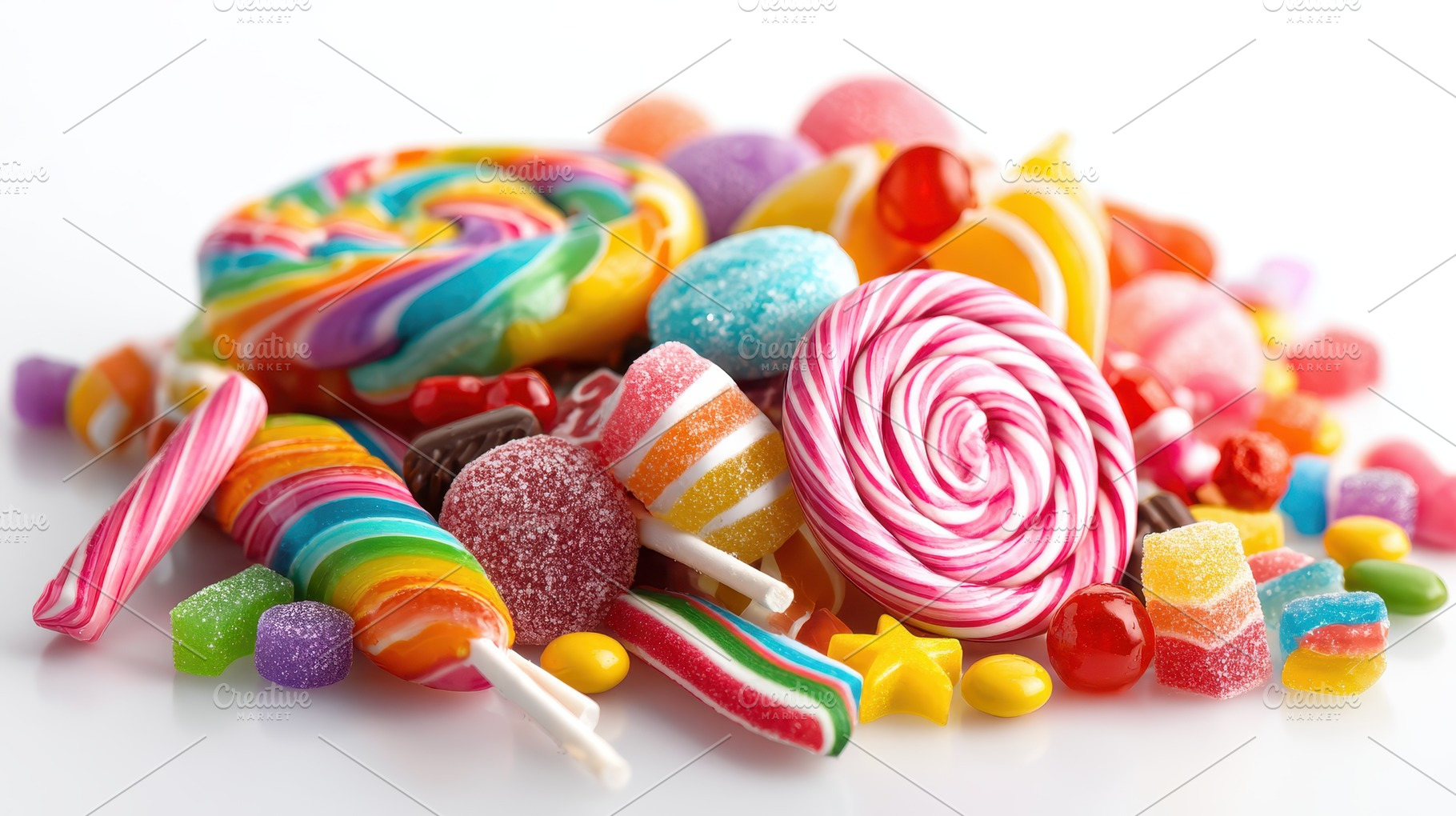 Rainbow Lollipops Gummy Candies Swee, a Photo by Pixeness Studio