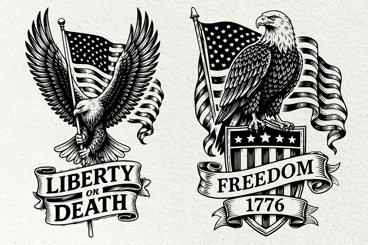 Independence Day Eagle Graphics, an Animal Illustration by DENIDigitalArtSudio (Photo 2 of 7)