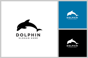 dolphin silhouette logo design, a Branding & Logo Template by quadrazo