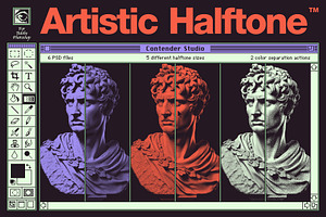 Artistic Halftone PSD file & Actions