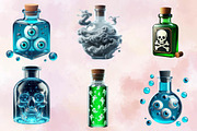 Halloween Potion Bottles Sublimation, an Illustration by SVGArt (Thumbnail 5 of 8)