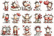 Whimsical Valentine Unicorn Clipart, an Illustration by OK Design (Thumbnail 3 of 6)