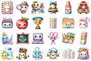 Kawaii Back to School Clipart, an Illustration by DreamPrint404 (Thumbnail 5 of 6)