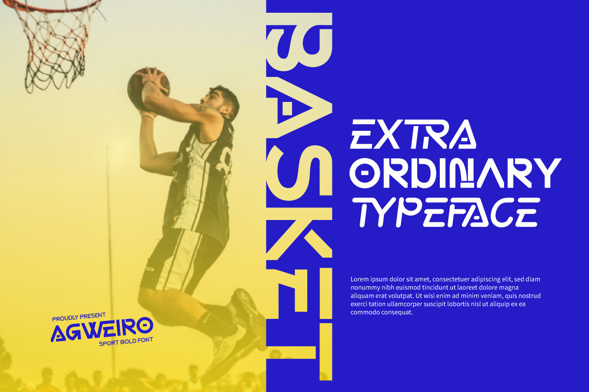 Agweiro- Bold Sport Font, a Sans Serif Font by trabaskriya (Photo 4 of 7)