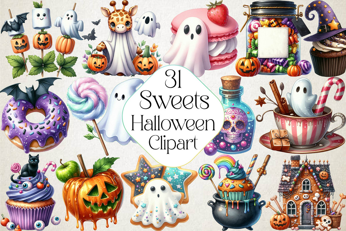 Halloween Sweets Clipart, an Illustration by DreamPrint404 (Photo 1 of 6)