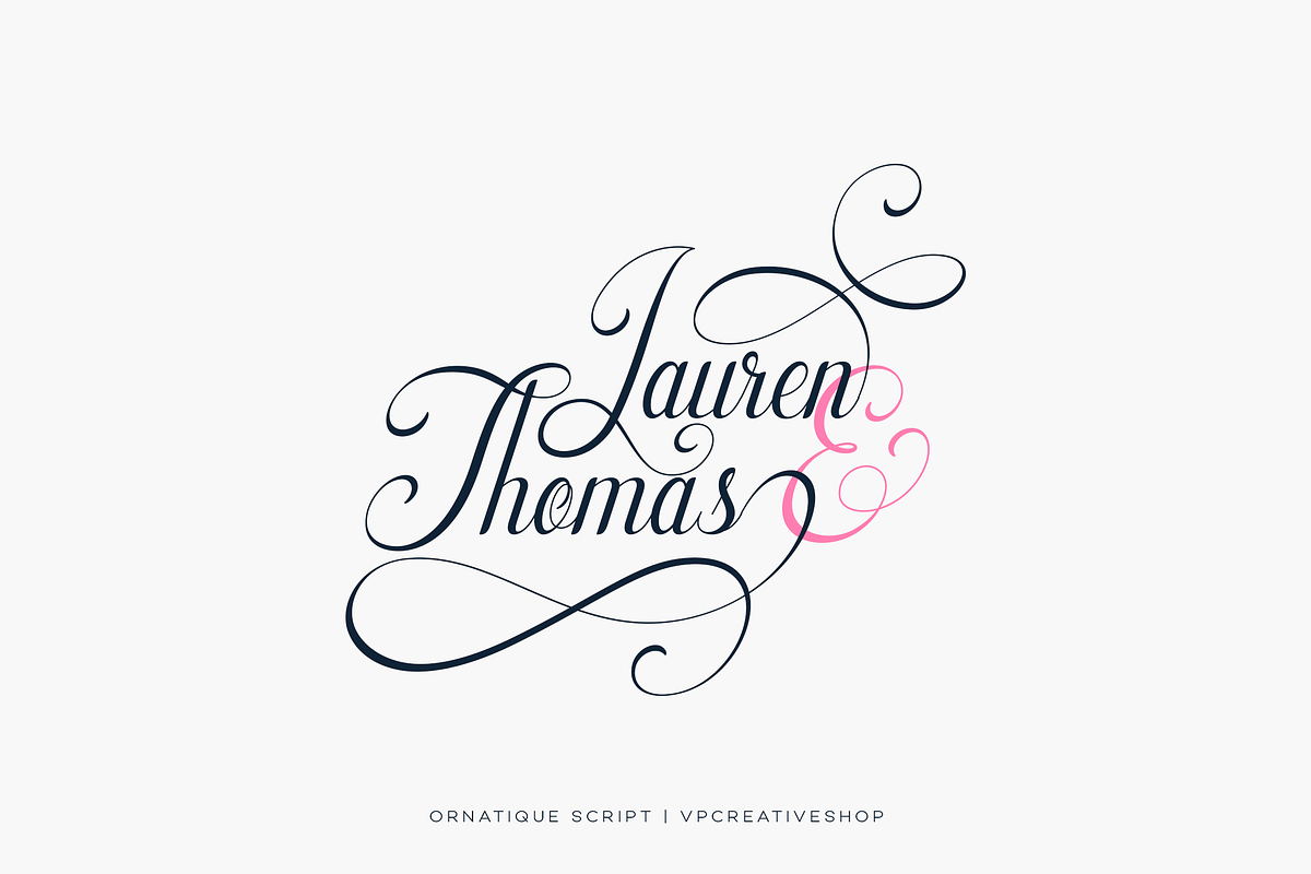 Ornatique script - 4 fonts, a Script Font by VP Fonts (Photo 8 of 15)