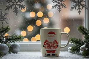 Christmas Themed Mug Mockup, a Cups & Container Mockup by Designer Dude