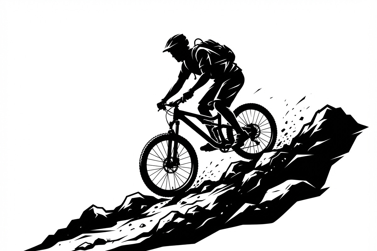 Mountain Biker Silhouette, a Person Illustration by Amazin_art (Photo 24 of 27)