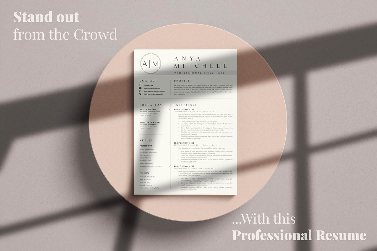 1, 2 and 3 Page Resume CV Design, a Resume Template by HIRED Design Studio (Photo 10 of 12)