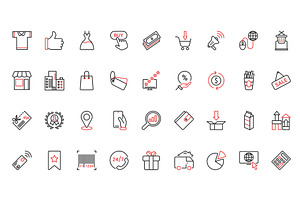 Business internet technology icons, a Food Illustration by Lemberg Vector