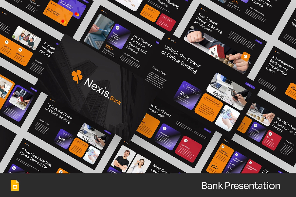 Dark Digital Bank GSlides, Powerpoint