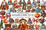 Watercolor Autumn Clipart-02, an Illustration by Libby Wishes (Thumbnail 1 of 6)