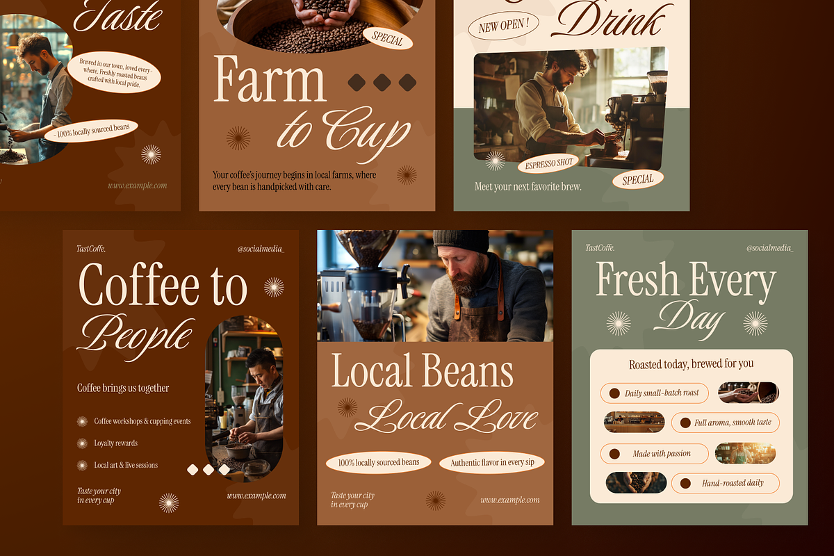 Local Coffee Roastery Instagram Post, a Social Media Template by Annora Studio (Photo 2 of 6)