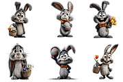 Whimsical Easter Bunny Rabbit Clipar, an Illustration by Sublimation Artist (Thumbnail 5 of 7)