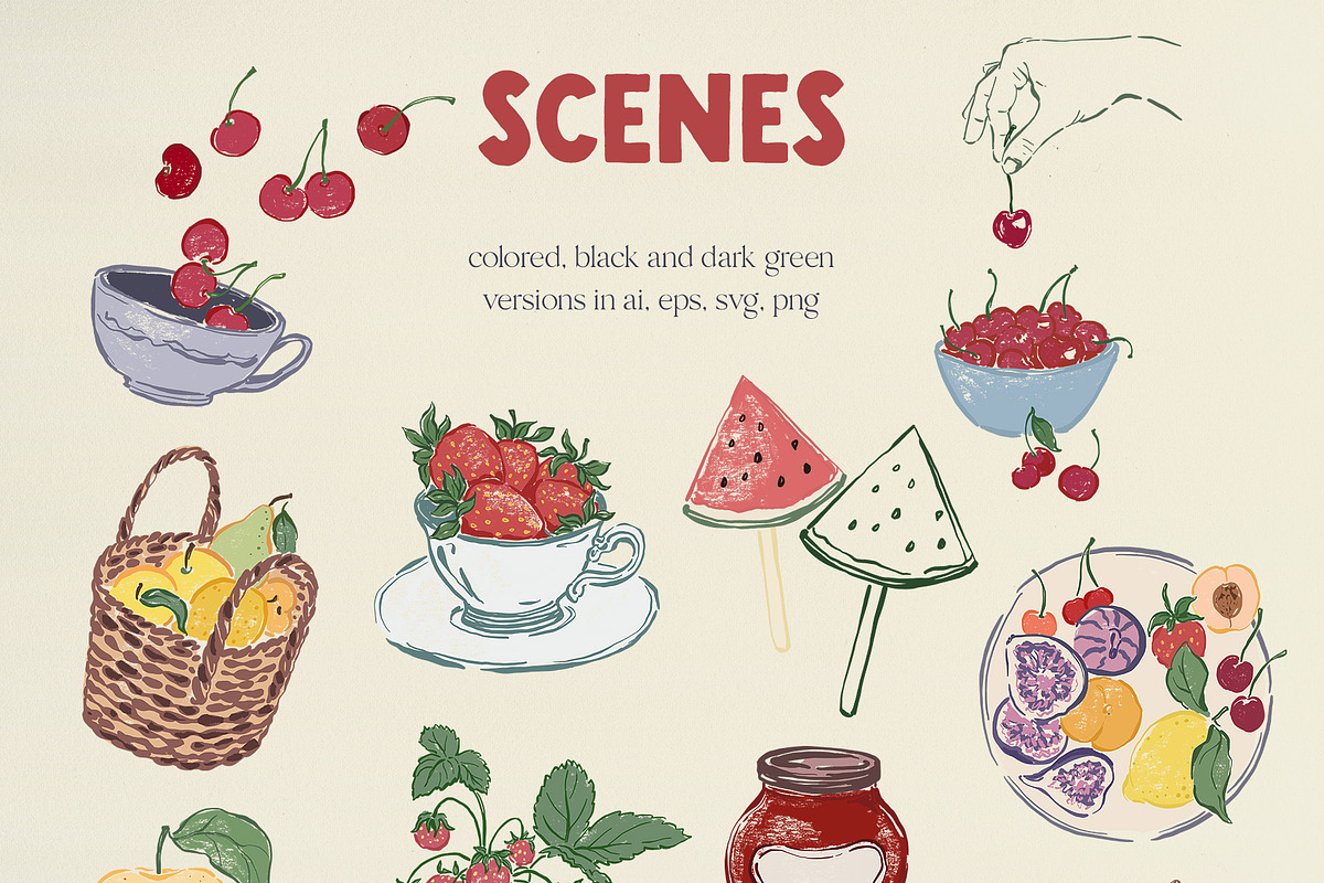 Fruit illustration vector poster, an Object Graphic by Yuliya Derbisheva (Photo 5 of 10)
