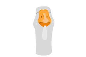 Cute happy cartoon goose head, an Animal Illustration by Toltemara