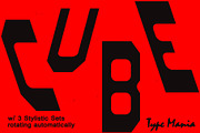 Cube TM – Bouncy Brutalist font, a Font by Type Mania (Thumbnail 1 of 15)