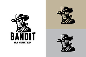 Bandit West Cowboy Gangster Logo