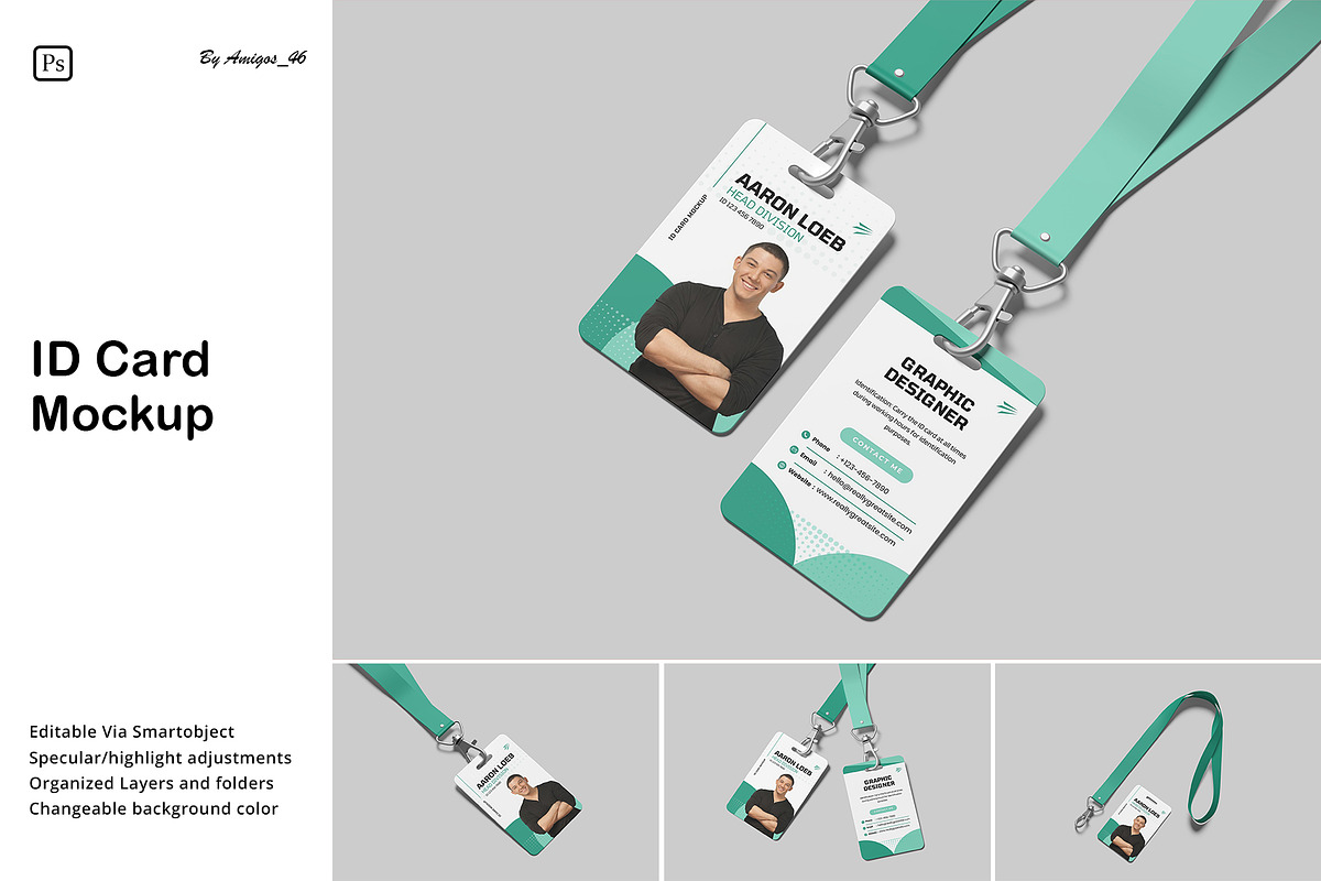 ID Card Mockup, an Advertising Mockup by Amigos__46 (Photo 1 of 6)