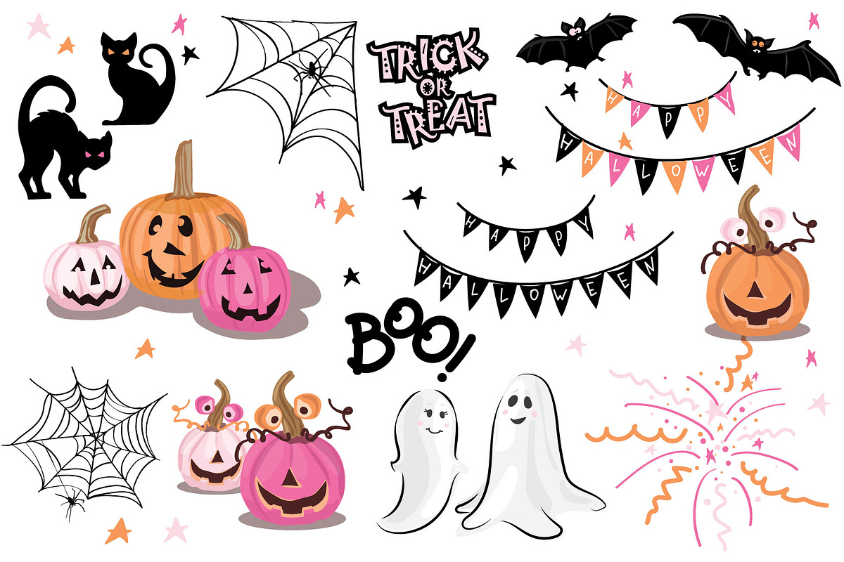 Cute Halloween Cliparts, an Illustration by ItsDianaDesign (Photo 2 of 2)