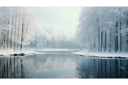outdoor park view december frozen ai, a Nature Photo by pikepicture