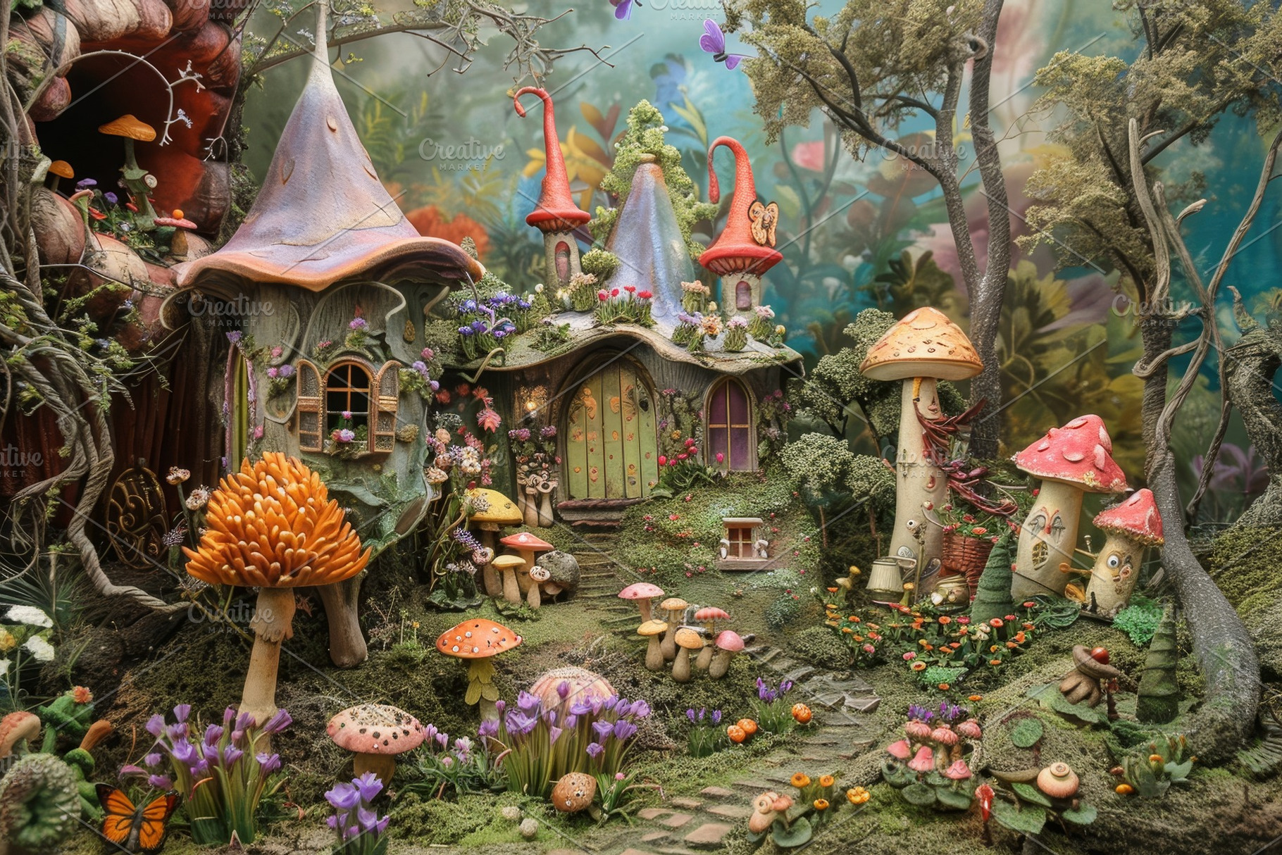 A painting depicting a whimsical fai, a Photo by Iftikhar Alam