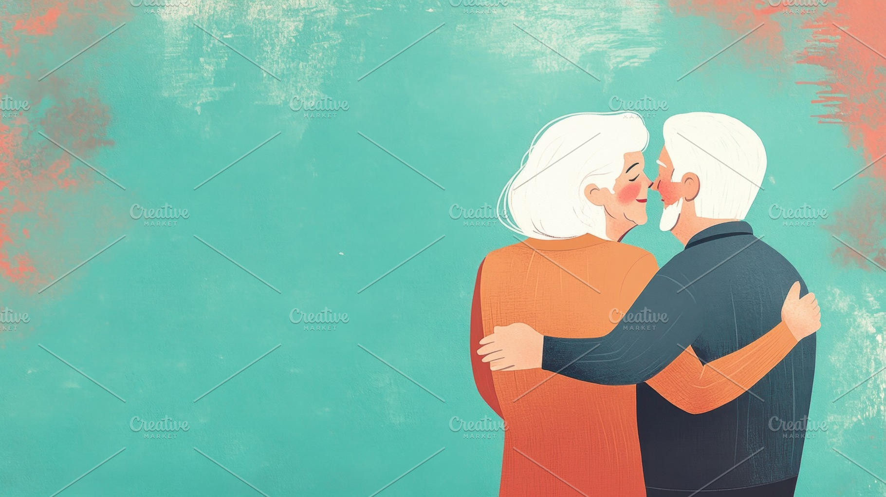 Elderly couple in warm embrace, a Photo by Beautiful things