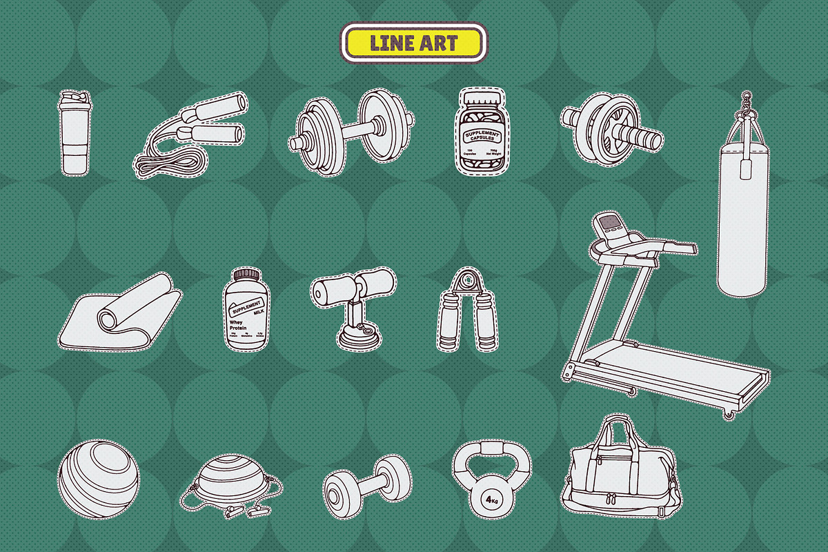 Gym Fitness Clipart Illustration, an Object Illustration by Decoconio Design (Photo 3 of 6)