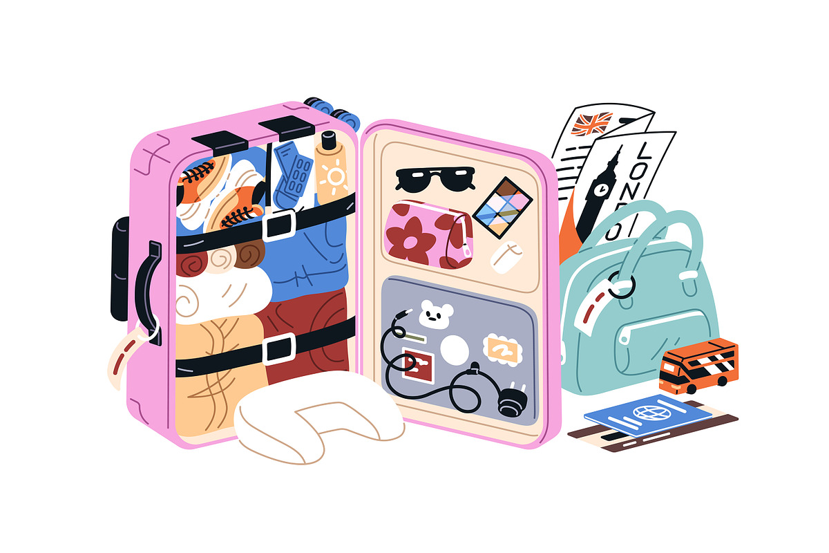 Baggage for travel set, banners, an Object Illustration by PaperTrident (Photo 8 of 11)