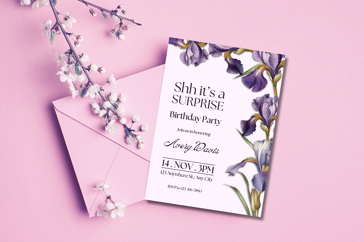 5 Birthday Surprise Party Invitation, a Templates & Theme by TemplateCastleStore (Photo 6 of 9)
