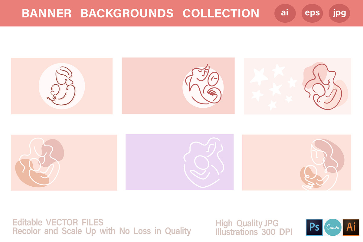 Mother and Baby Vector Pack +SVG, a Graphic by Katrinelly (Photo 6 of 11)