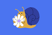 Cute, funny snails set + backgrounds, an Animal Illustration by PaperTrident (Thumbnail 21 of 26)