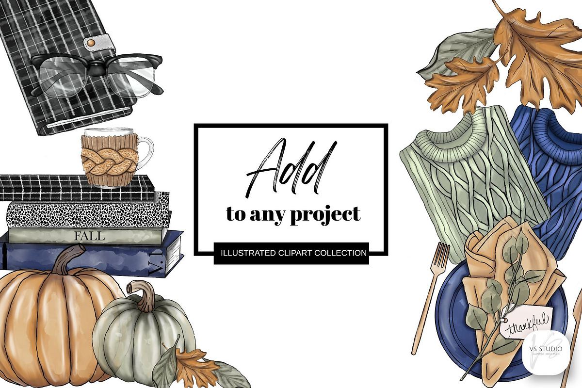 Cozy Fall Illustrated Collection, a Seasonal Illustration by VS Studio (Photo 2 of 3)