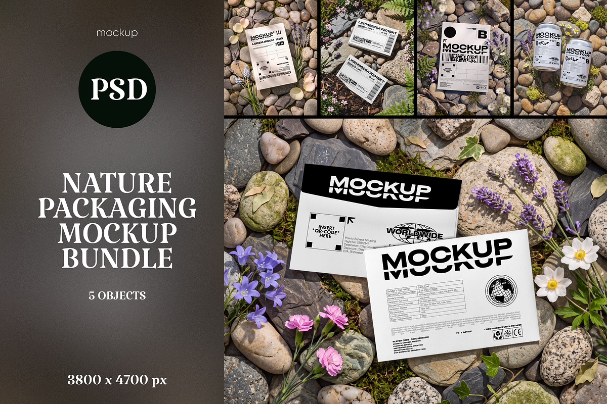 Nature Packaging Mockup Bundle, a Merchandise Mockup by PopotLane (Photo 1 of 10)