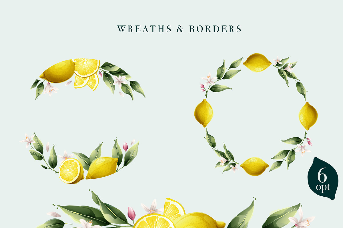 Watercolor vector lemons collection, a Healthcare Illustration by kaer_shop (Photo 6 of 8)