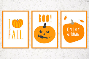 6 Patterns With Pumpkins 3 Posters