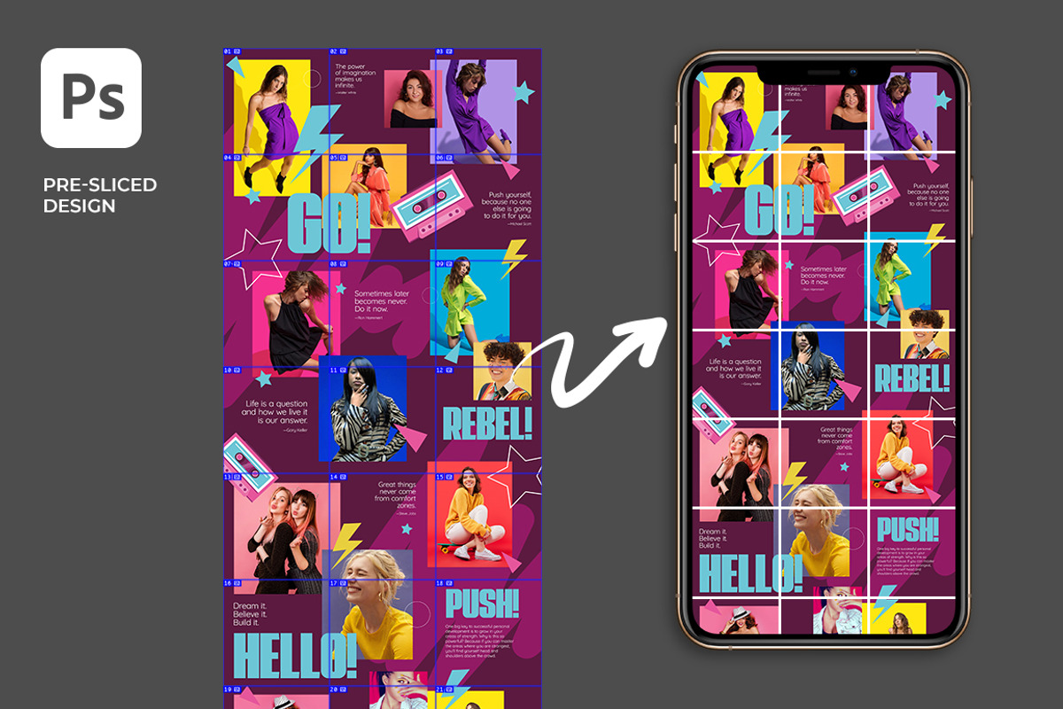 Colorful - Instagram Puzzle Feed, a Social Media Template by Plan B (Photo 5 of 6)