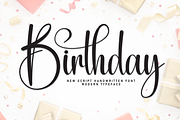 Birthday | Script Font, a Handwritten Font by Scratchones (Thumbnail 1 of 9)
