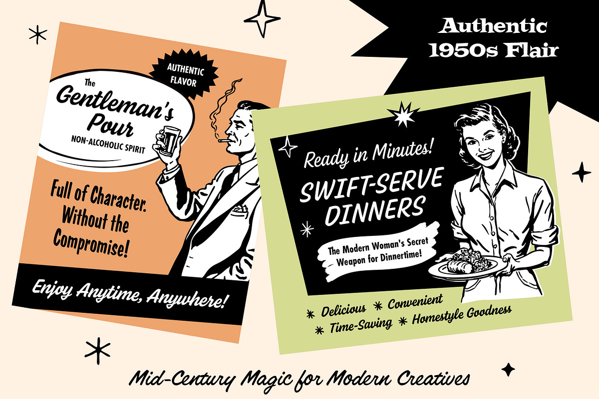 Retro Ad Graphics & Templates, an Object Graphic by Graphic Goods