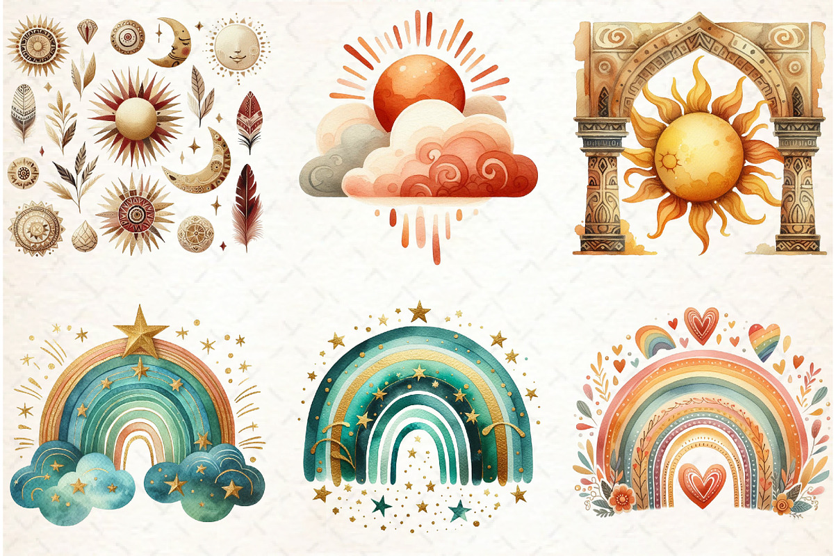 Boho Rainbow Bundle, an Illustration by Libby Wishes (Photo 12 of 12)