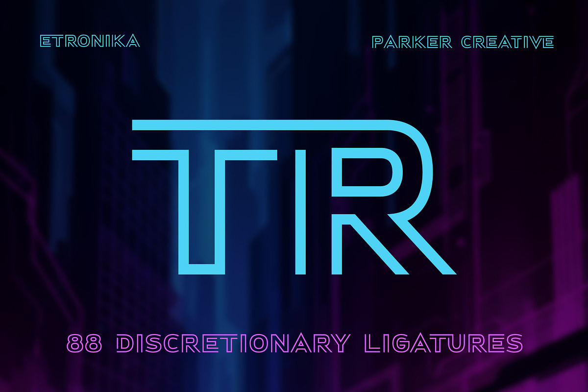 Etronika - An 80s Synthwave Dream, a Sans Serif Font by Parker Creative (Photo 8 of 9)