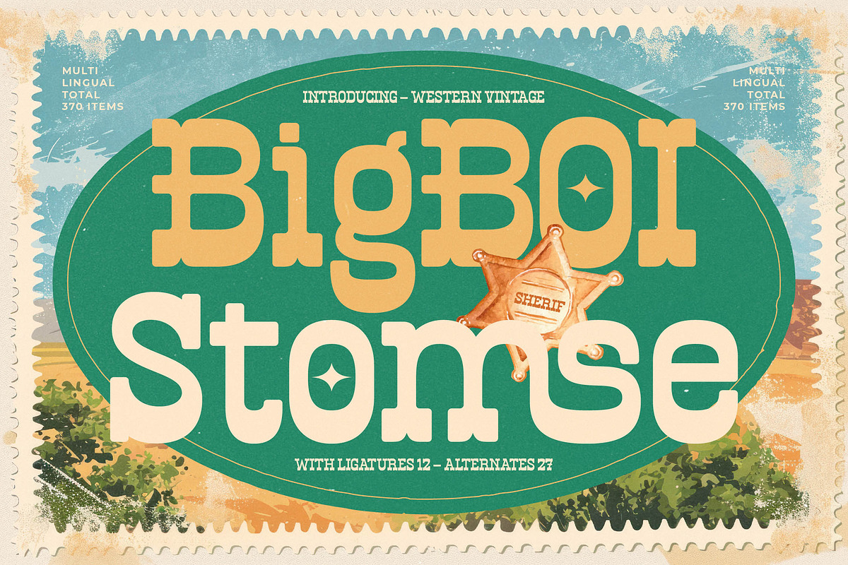 Bigboi Stomse Western Vintage, a Serif Font by timelesstype.co (Photo 1 of 15)