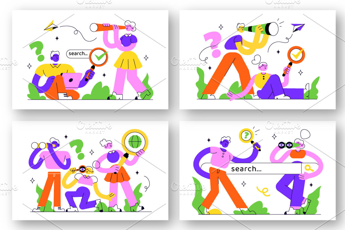 8 Searching Vector Illustration, a Technology Illustration by denayunebgt (Photo 2 of 4)