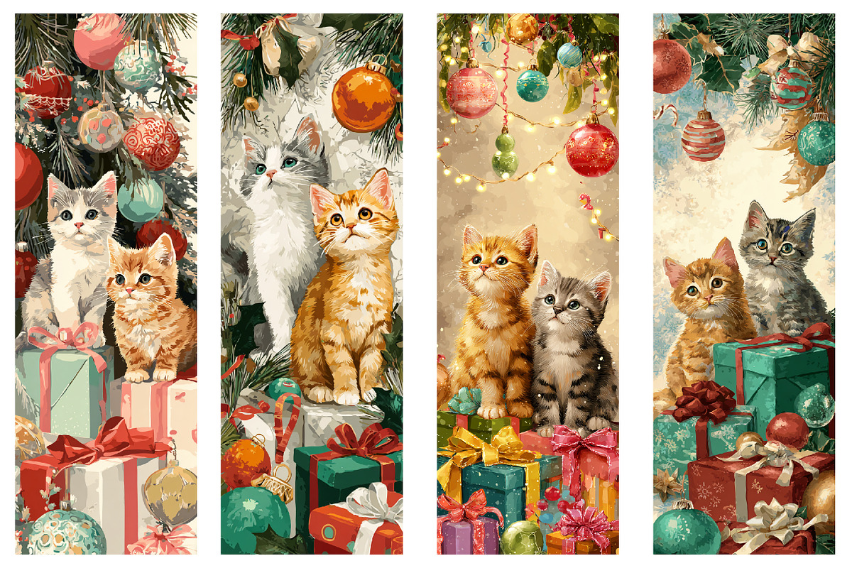 Christmas Cats Bookmarks Png, an Illustration by Designworld (Photo 3 of 4)