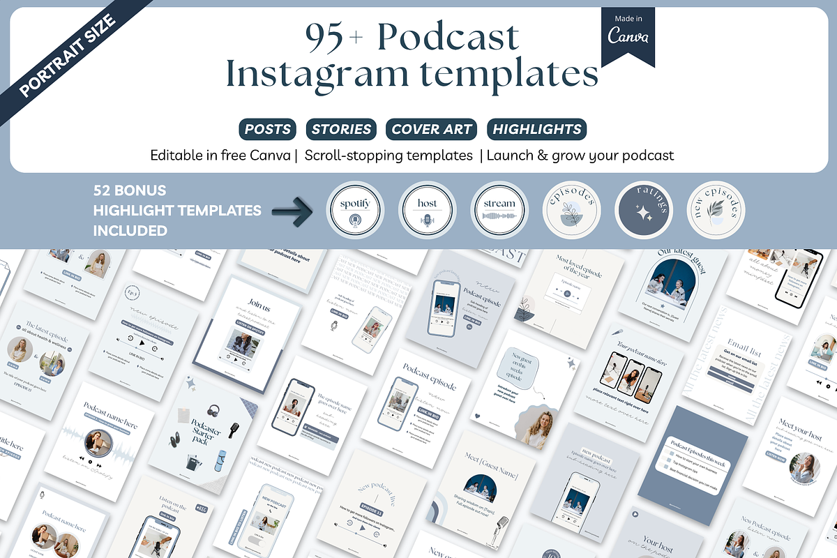 Podcast Canva Instagram templates preview 3
