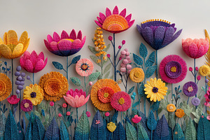 Vibrant floral art colorful flowers, a Photo by Pixeness Studio