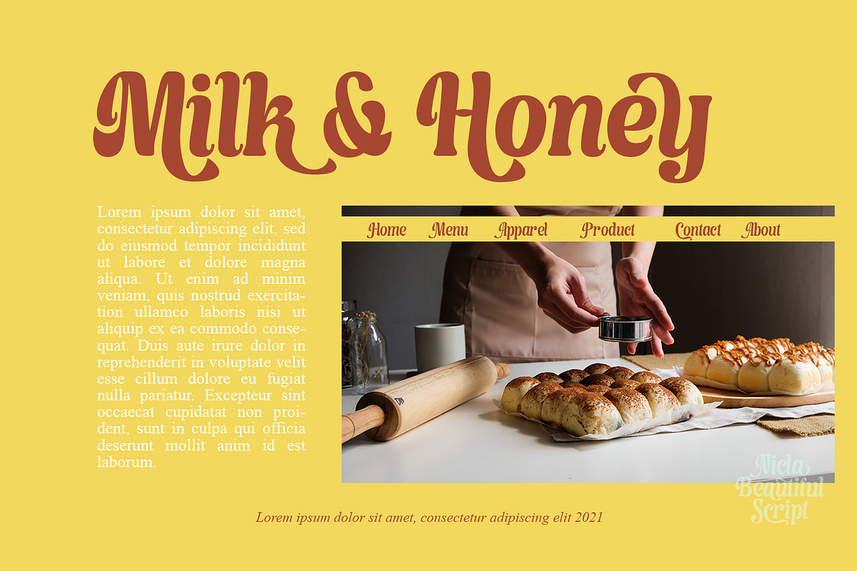 Nicla - Beautiful Script Family, a Script Font by madeDeduk (Photo 12 of 15)