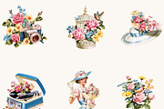 Watercolor Retro Spring Floral, a Decorative Illustration by BusyDaydesign (Thumbnail 5 of 9)
